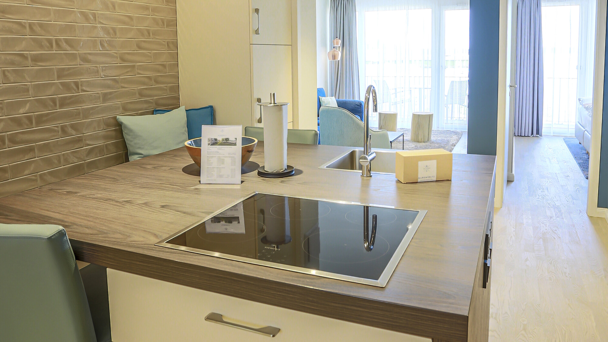 Küchen- und Essbereich in den Appartements im MareMüritz.