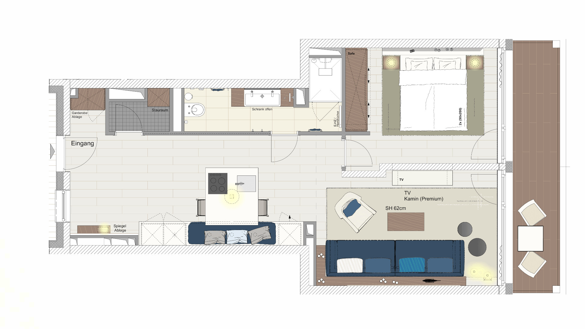 Grundriss der Aurora Appartements
