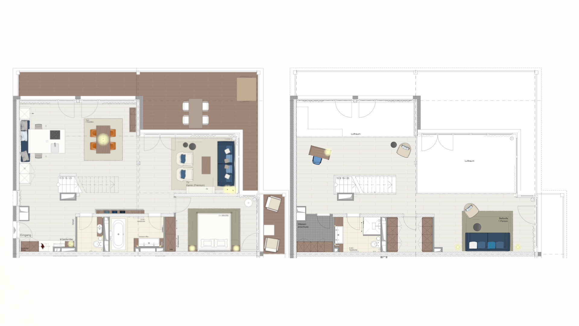 Grundriss der Mare Grand Maisonette Suite