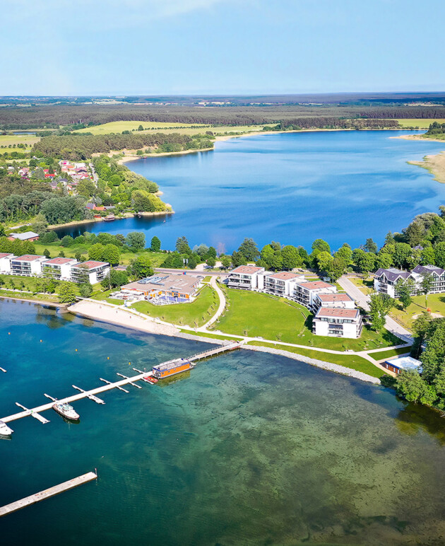 MareMüritz Yachthafen Resort und Spa von oben.