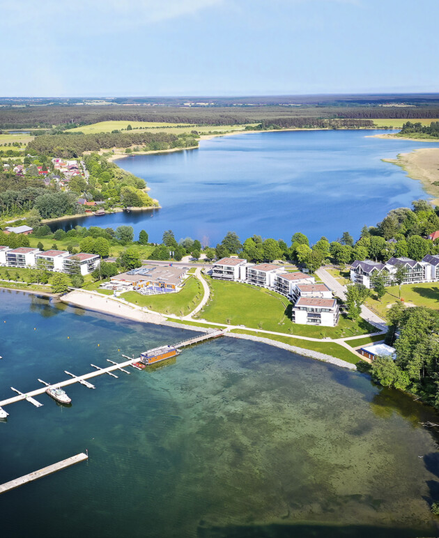 Luftaufnahme Apartmenthotel Maremüritz in Waren an der Mecklenburgischen Seenplatte