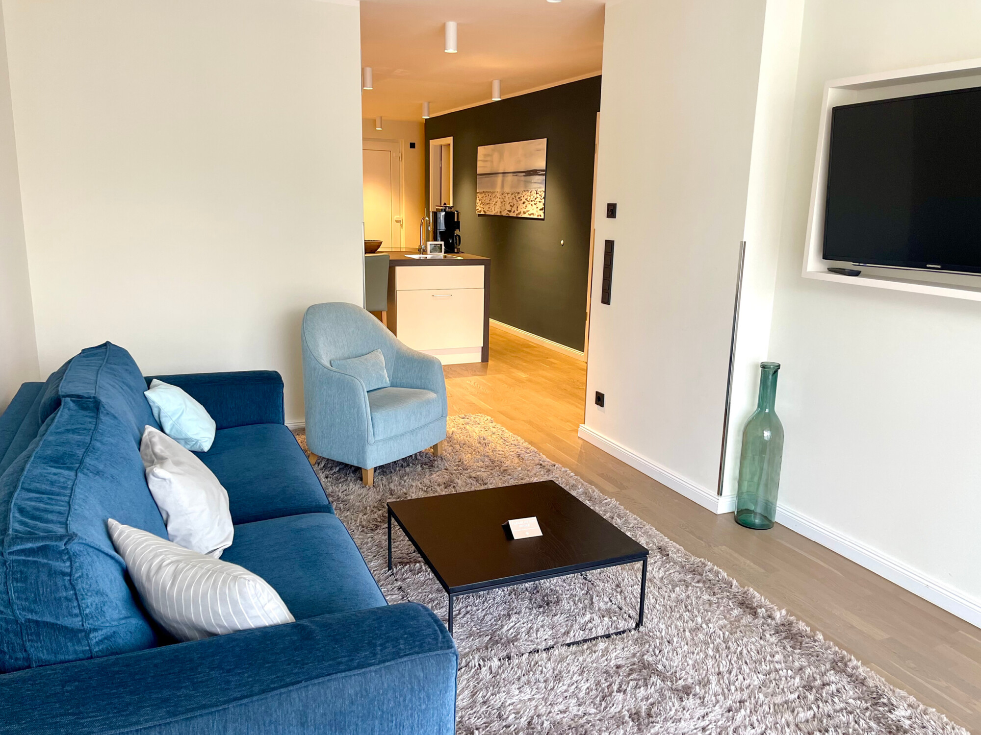 Wohnbereich von Ferienwohnung Apollo in Waren an der Müritz